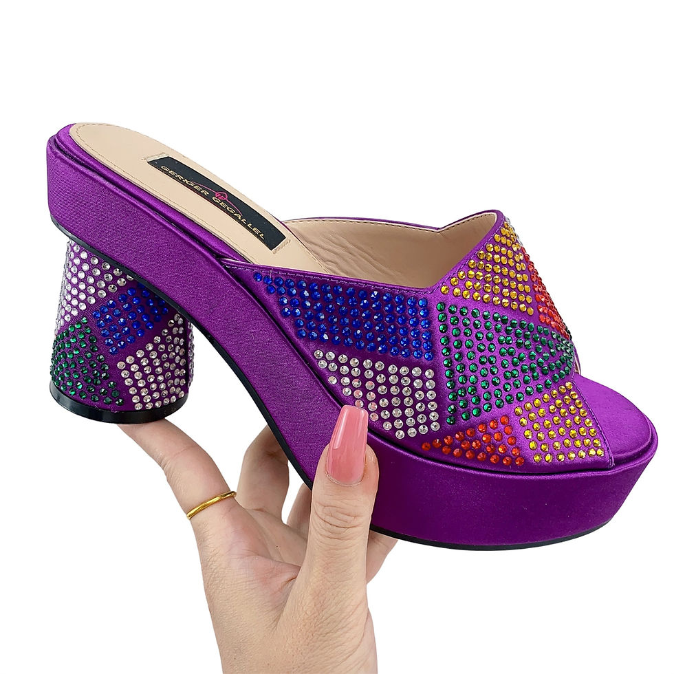Thumbnail: 2023 Nigerian Sandals Platform Shoes Ladies Party High Heel Open Toe Luxury Wed