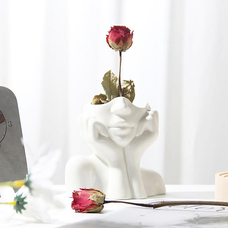 Miniatura: Body Vase Female Form Ceramic Face Vase Artistic Head Vase Unique Woman-Shaped