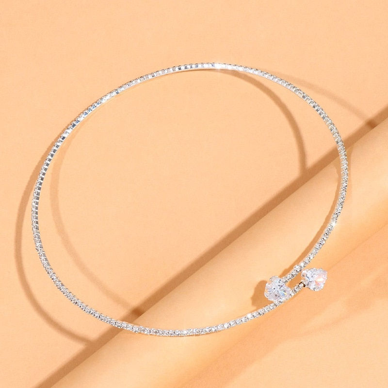 Thumbnail: Stonefans Fashion Rhinestone Heart Collar Choker Necklace for Women Simple