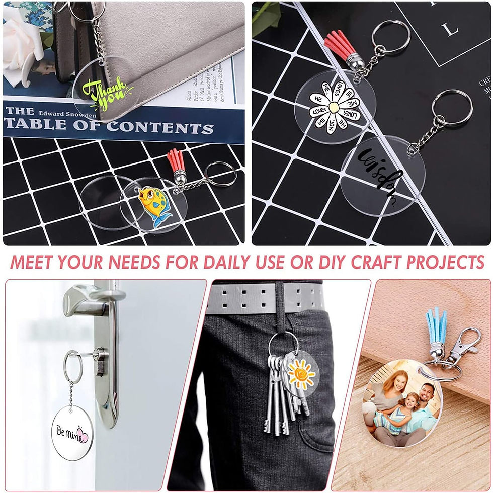 Thumbnail: 50pcs Clear Keychains Transparent Circle Discs Acrylic Blanks Keychain Bulk for