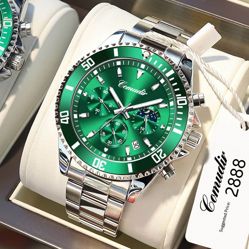 Thumbnail: Top Brand Watch for Men Multi-dial Waterproof Sports Male Stainless Steel Quart