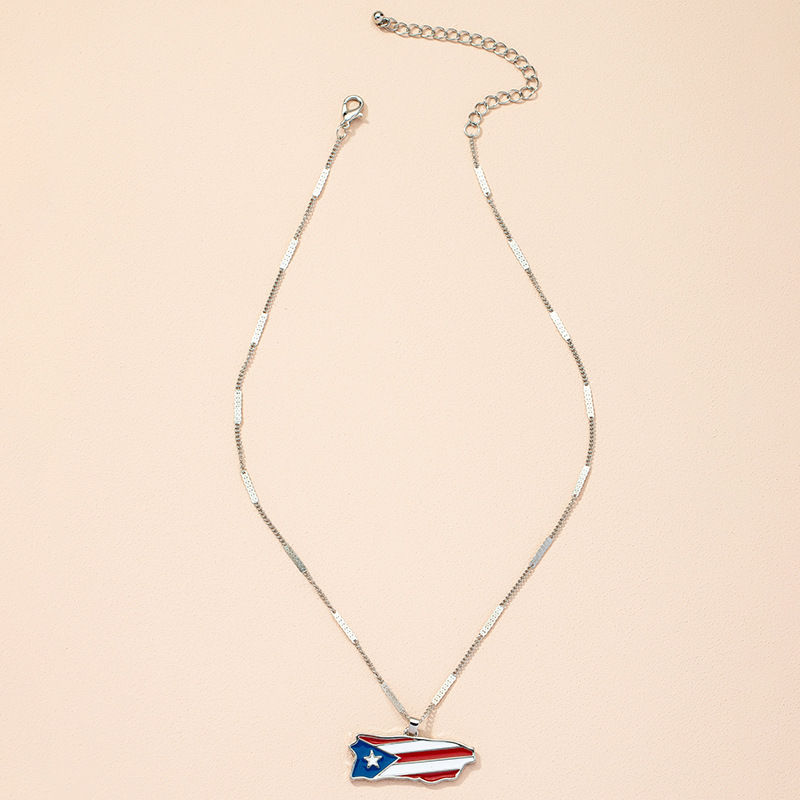 थंबनेल: Women's Fashion Flag Pendant Necklace Clavicle Chain