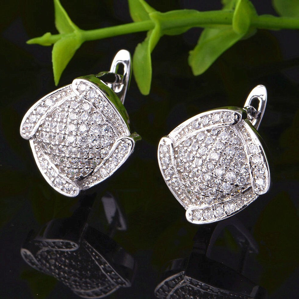 Thumbnail: USA STOCK 45% Uloveido Cubic Zirconia Wedding Bridal Jewelry Sets Silver Plated