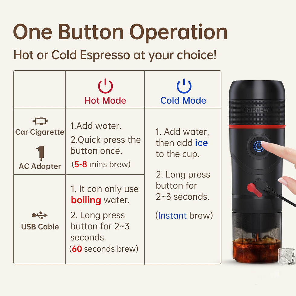 Miniaturbild: HiBREW Portable Coffee Machine for Car & Home,DC12V  Expresso Coffee Maker Fit