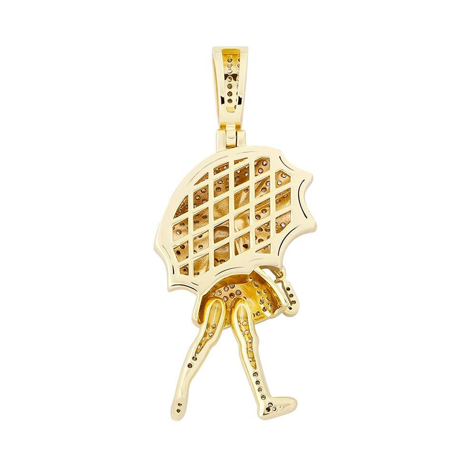 Thumbnail: TOPGRILLZ Iced Umbrella Child Pendant Necklace Iced Cubic Zirconia Pendant