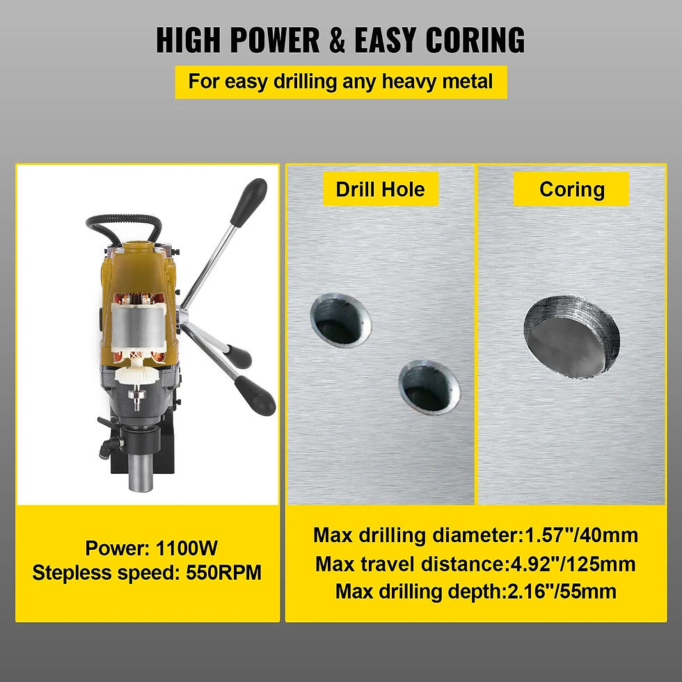 Thumbnail: VEVOR Magnetic Drill Press 980W 1100W 1200W Electric Bench Drilling Rig Machine