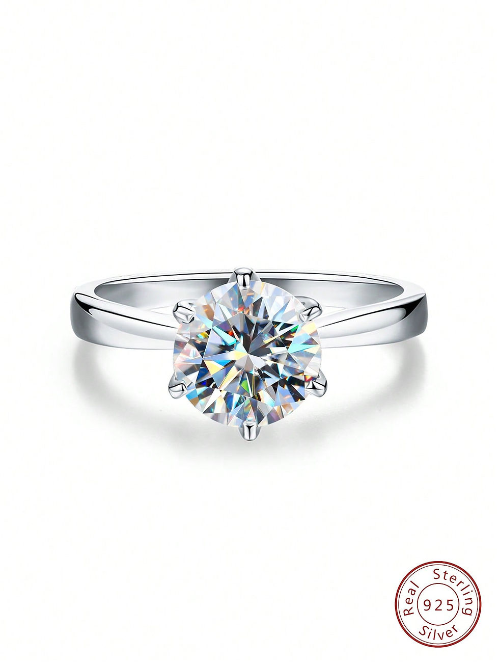 Thumbnail: 1pc Moissanite Engagement Ring Wedding Band For Men Sterling Silver Sparkling P