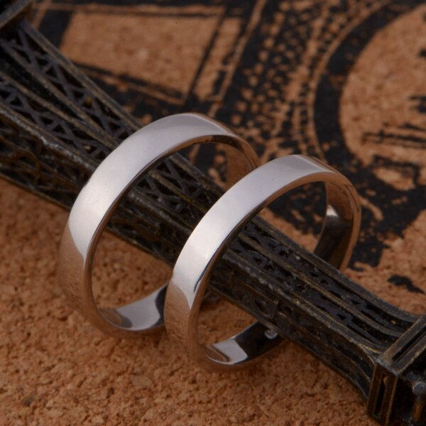 Thumbnail: USA STOCK Uloveido Female Couple Wedding Rings A Pair of Silver Color