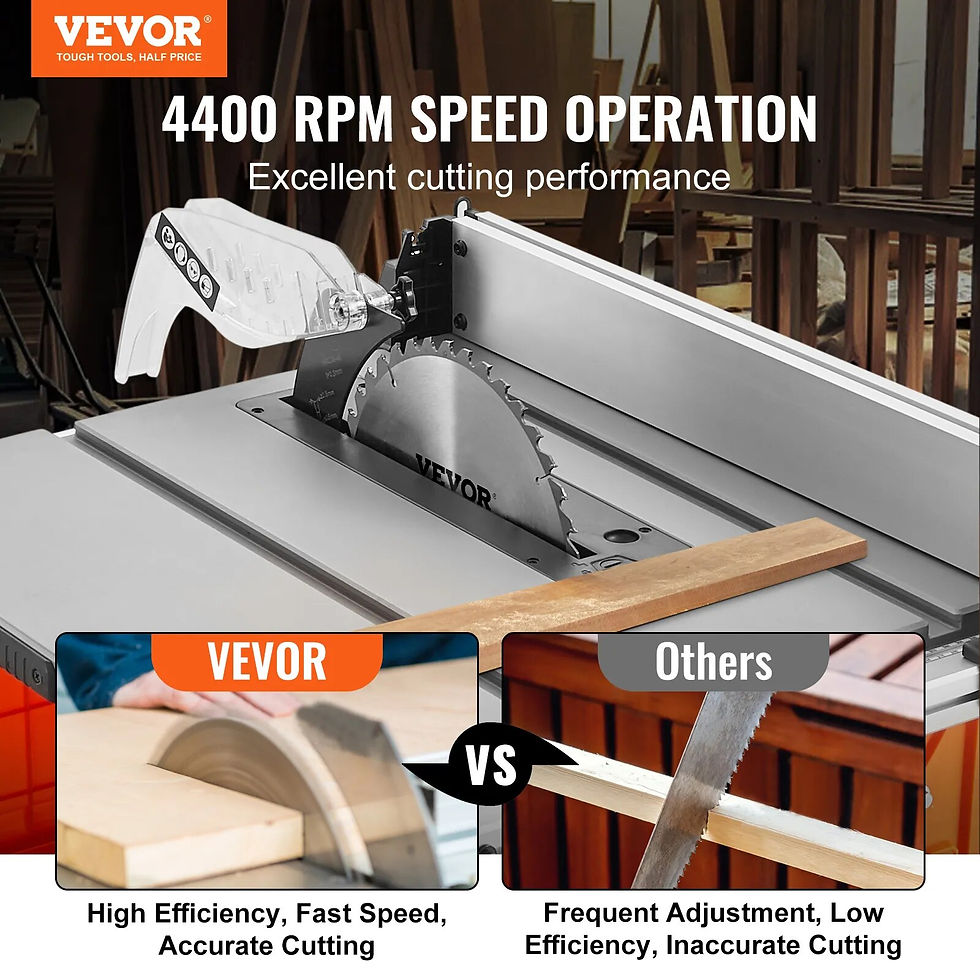 Thumbnail: VEVOR 254mm 10inch Table Saw Electric Woodworking Cutting Machine with Dust Por