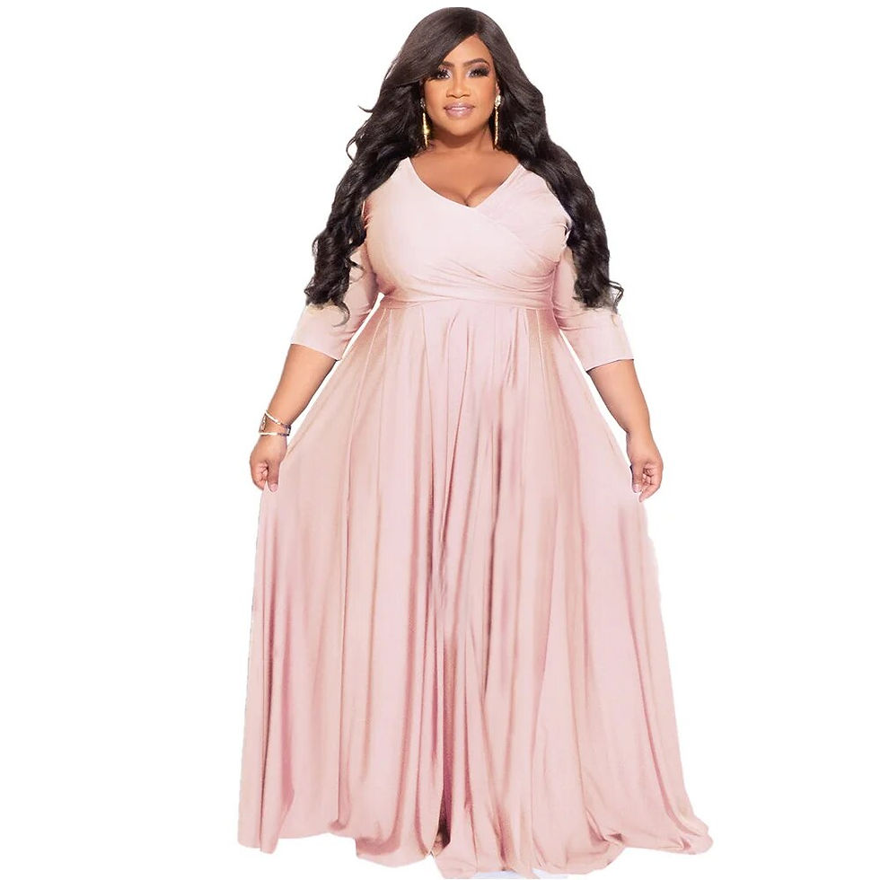 Miniaturbild: Plus Size Women Evening Dresses Classic Curve Wrap V-neck Big Swing Maxi Vestid