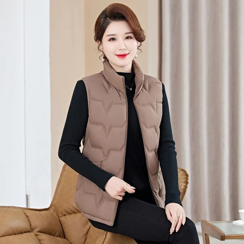 Miniatiūra: Down Cotton Vest Women's Stand-up Tank Collar Short Autumn and Winter Loose Cot