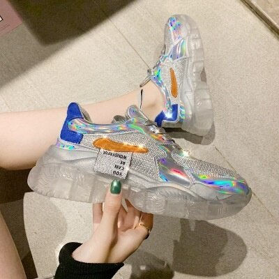 Thumbnail: Brand Spring Trend Women Transparent Sneakers Harajuku Ladies Platform Jelly Sh