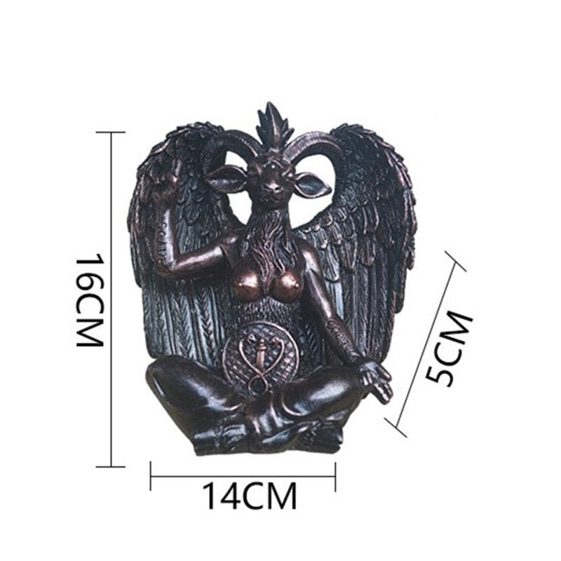 Thumbnail: Resin Crafts Satanic Goat Baphomet Statue Hanging Door Knocker Plate Wall Decor