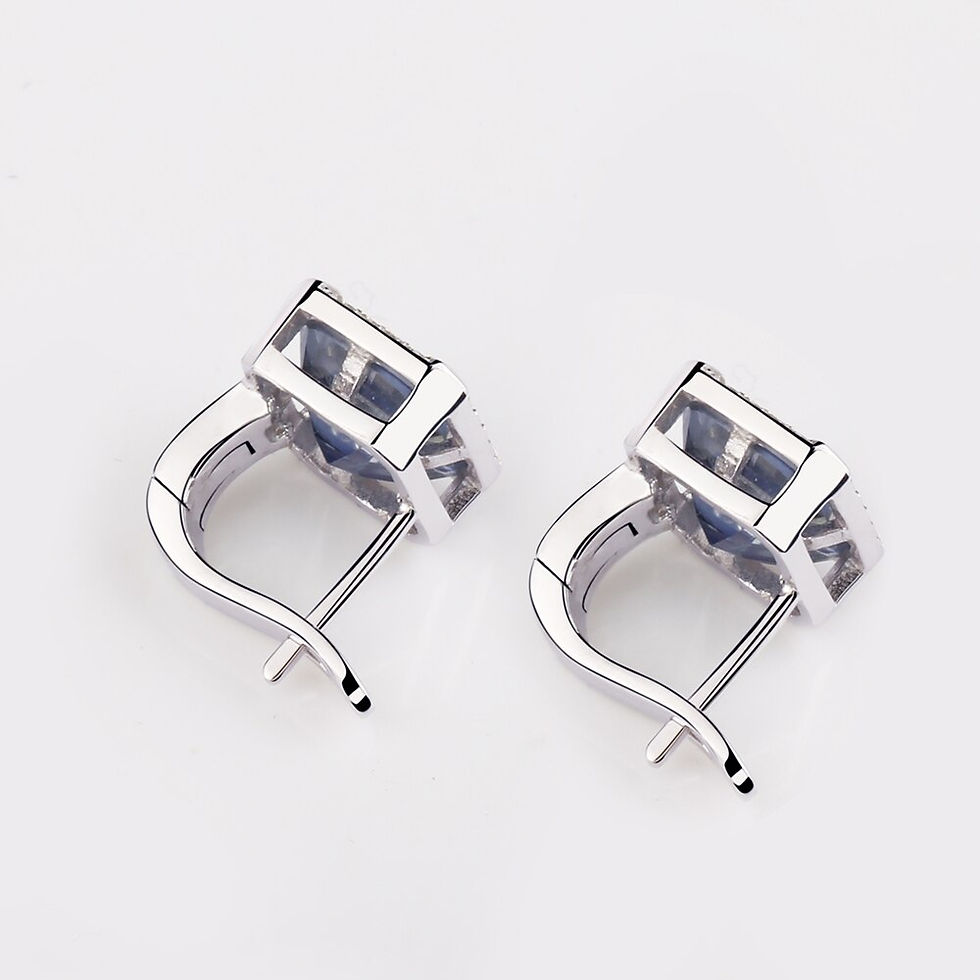 Thumbnail: Gem's Ballet 3.77Ct Natural Iolite Blue Mystic Quartz Gemstone Clip Earrings 92