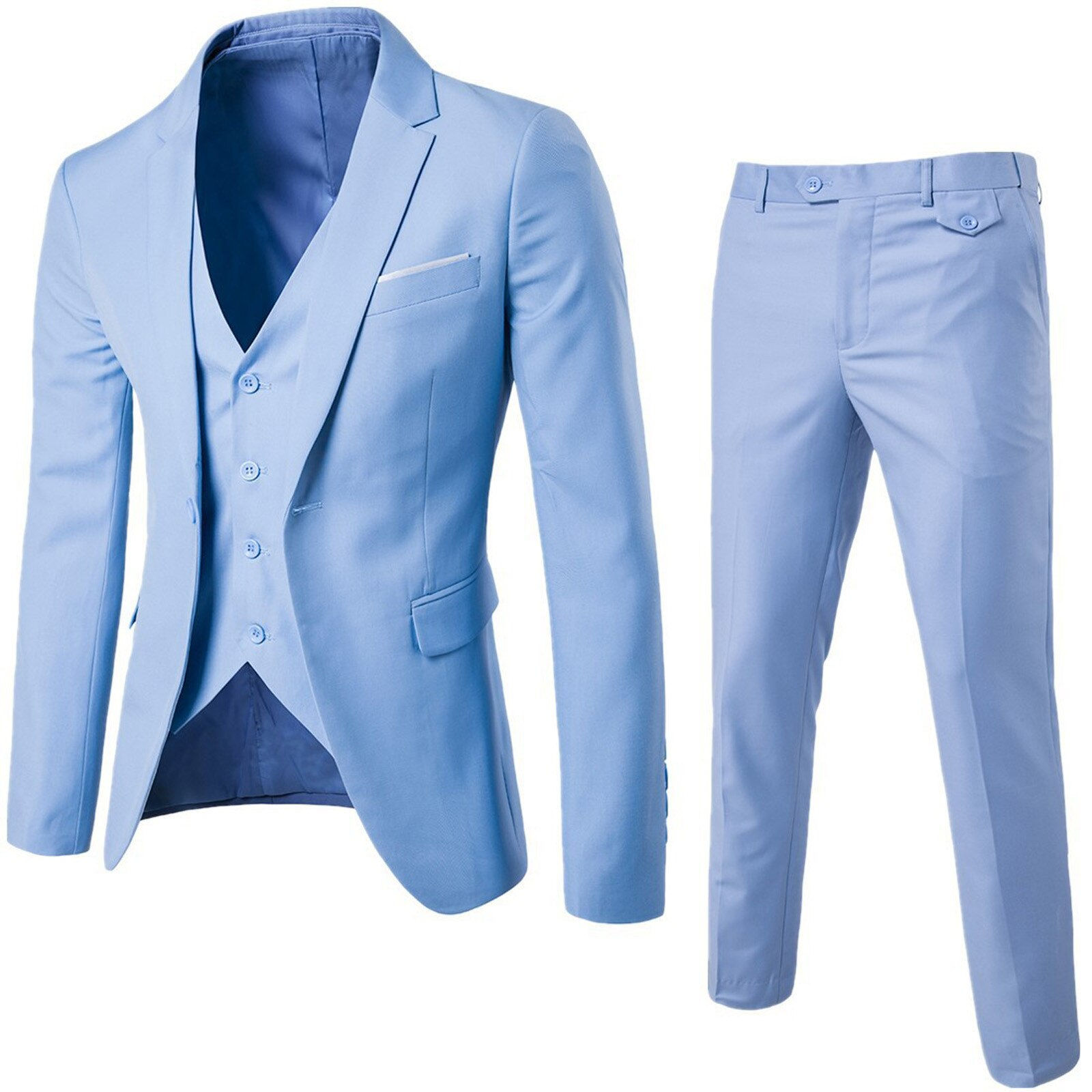 2022new Arrival 3 Pieces Men's Suits Slim Fit Peaked Lapel One Button Wedding