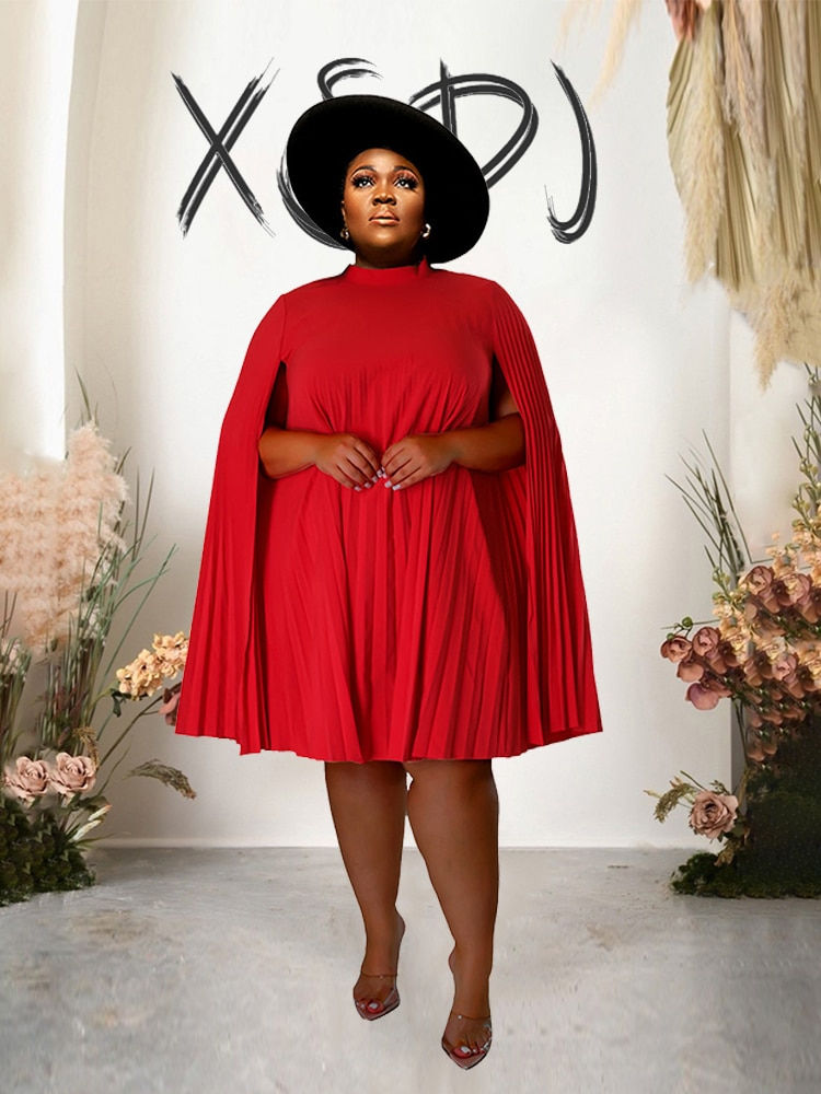 Thumbnail: Chic and Elegant Woman Dress Loose Sexy Short Daring Dresses Summer Pleated Chi
