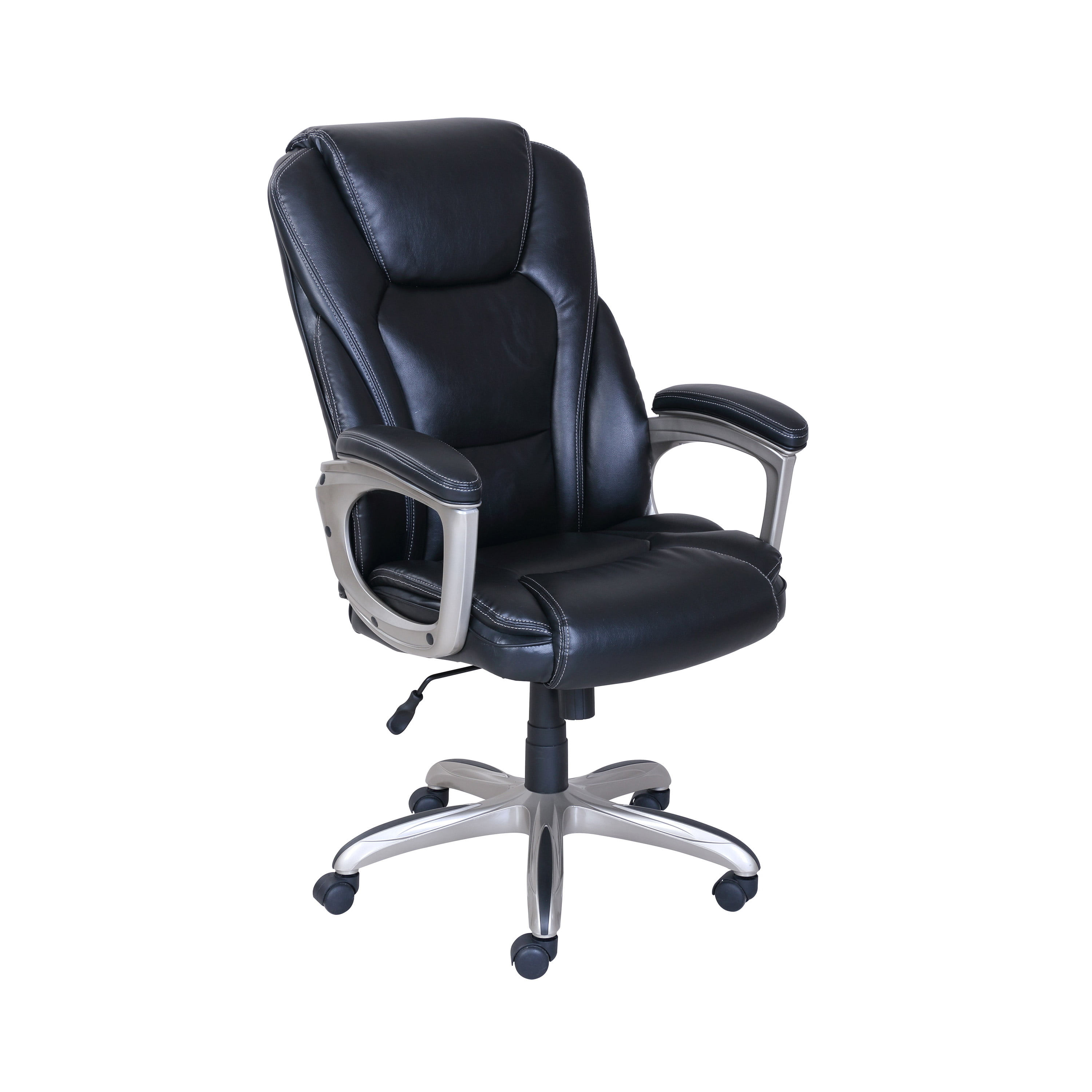 Serta Heavy-Duty Bonded Leather Commercial Office Chair with Memory Foam, 350 L