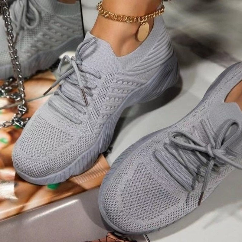 Миниатюра: Women Sneakers Casual Shoes Comfortable Mesh Lace-Up Ladies Sport Shoes Wedges