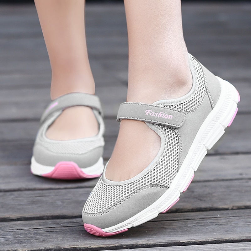 Summer Women Casual Shoes Soft Portable Sneakers Walking Shoes Flat Soles for W