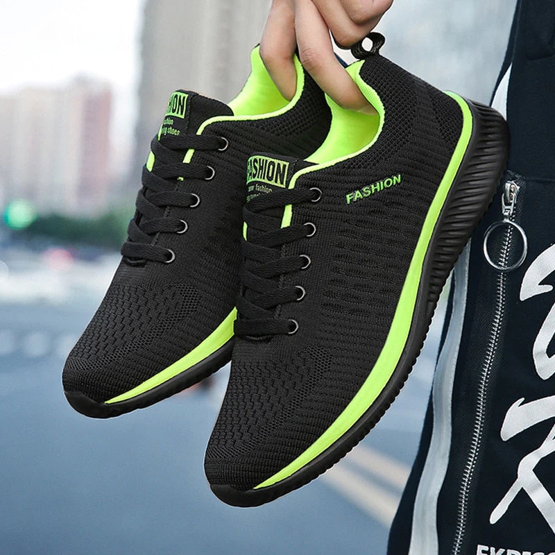 Thumbnail: Men Women Knit Sneakers Breathable Athletic Running Walking Gym Shoes