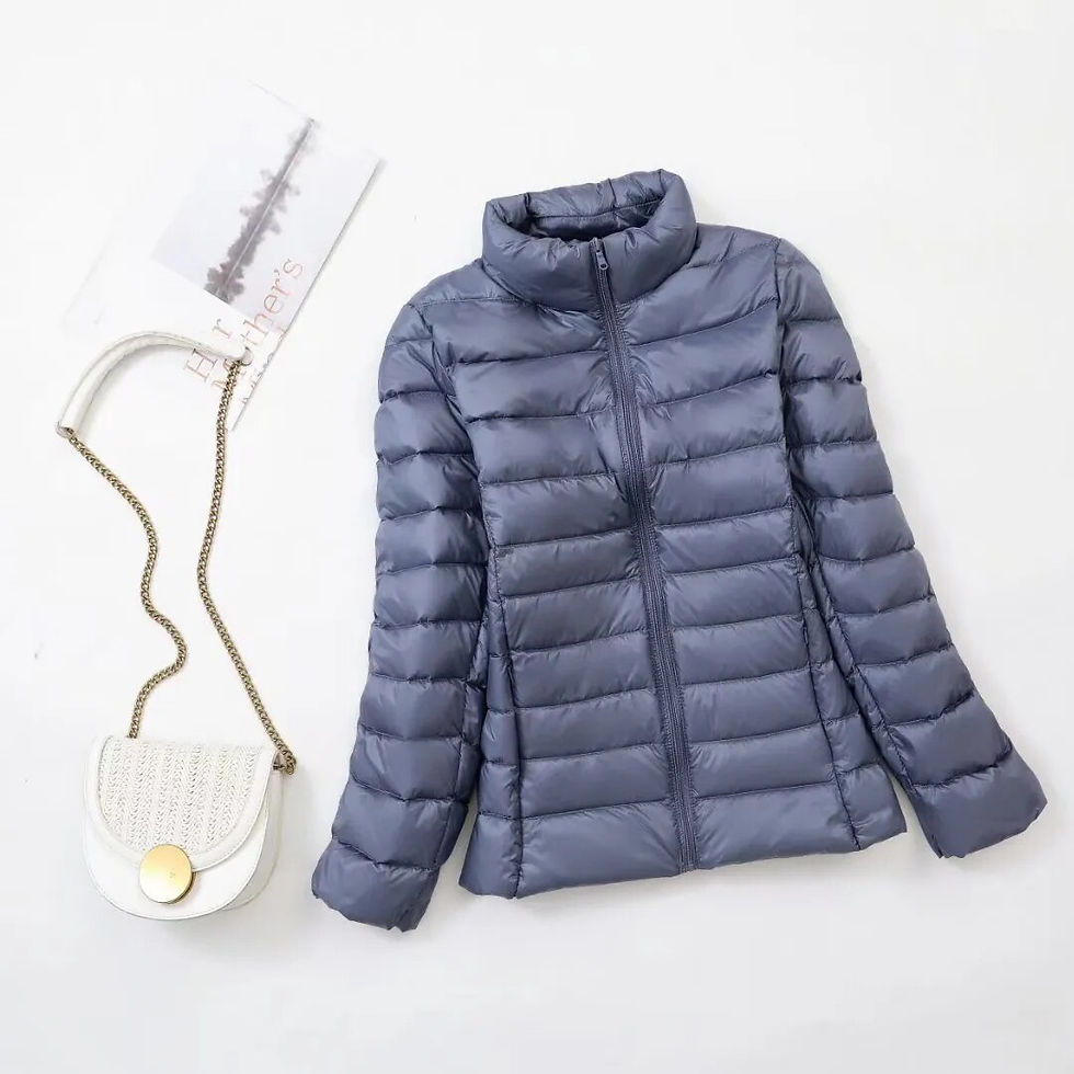 थंबनेल: Plus Size Thin Light Down Jacket Women 2023 Autumn Winter Slim Short Stand Coll