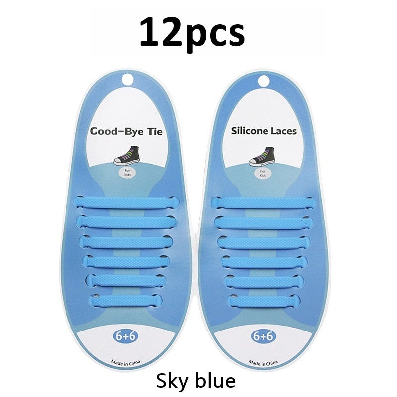 Thumbnail: No Tie Shoelace Elastic Silicone Shoes Lace For Kids Adult Sneakers Quick Shoe 