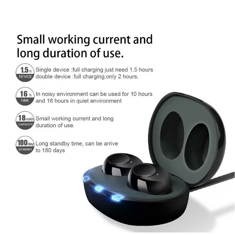 Thumbnail: 1 Pair USB Rechargeable Mini In Ear Portable Invisible Hearing Aids Assistant A