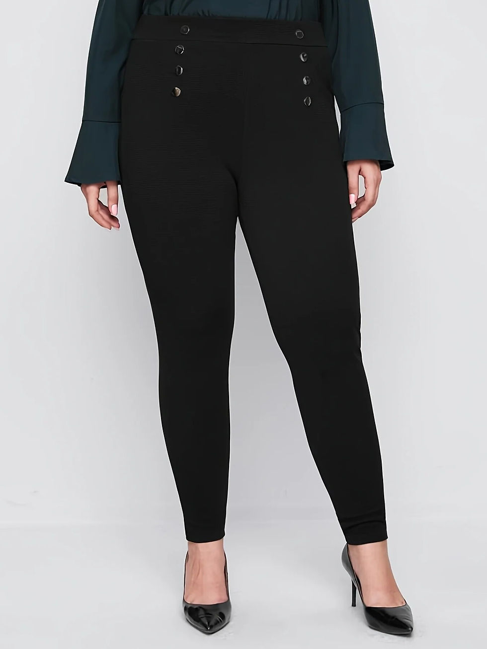 Thumbnail: Summer new plus-size commuter style women's fashion fake button design temperam