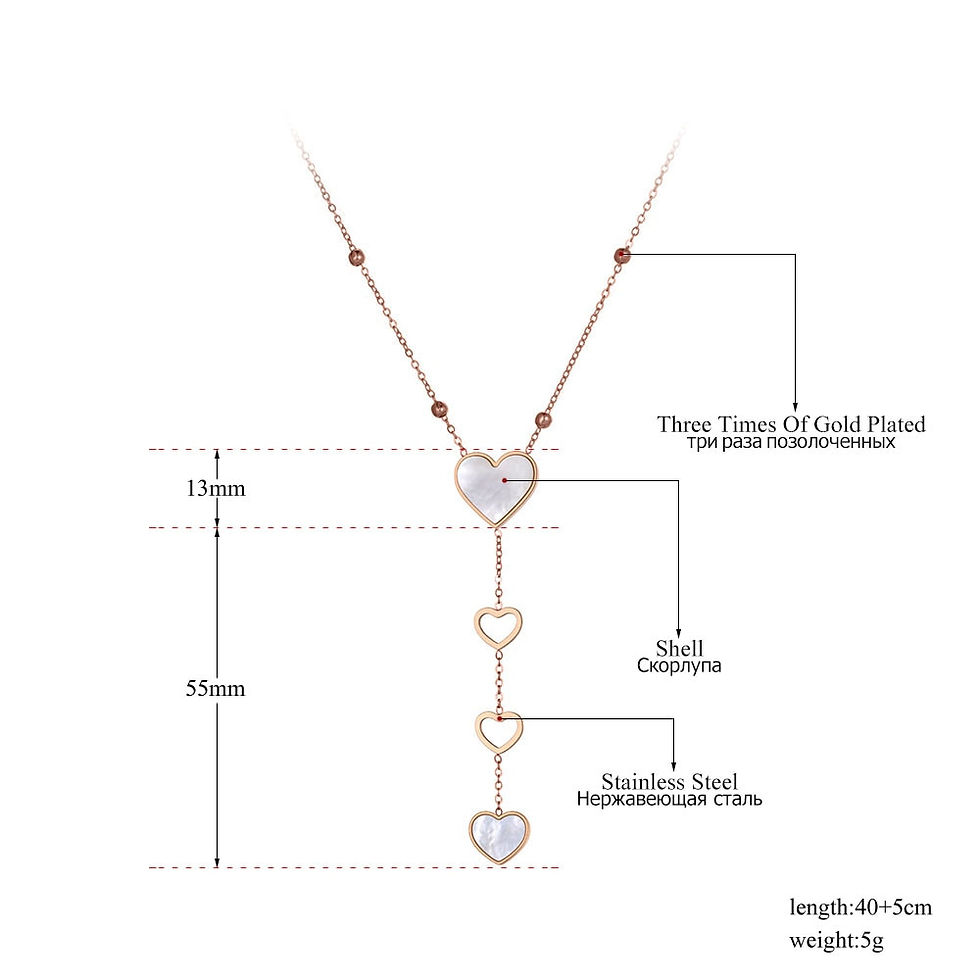 Thumbnail: Lokaer Titanium Stainless Steel White Shell Love Heart Choker Necklaces Bracele