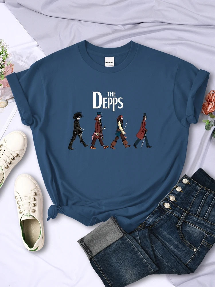Thumbnail: Tee Shirts Women Edward Scissorhands Magician Pirate Gentleman Printed Short Sl