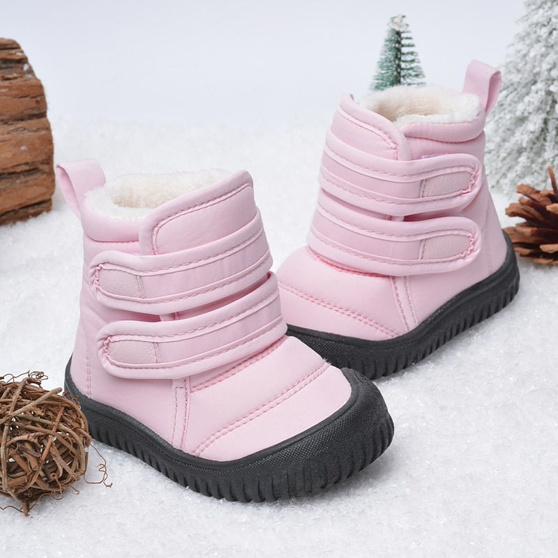 Miniature : Unisex Kids Winter Outdoor Waterproof Long  Plush Snow  Boots EW8090