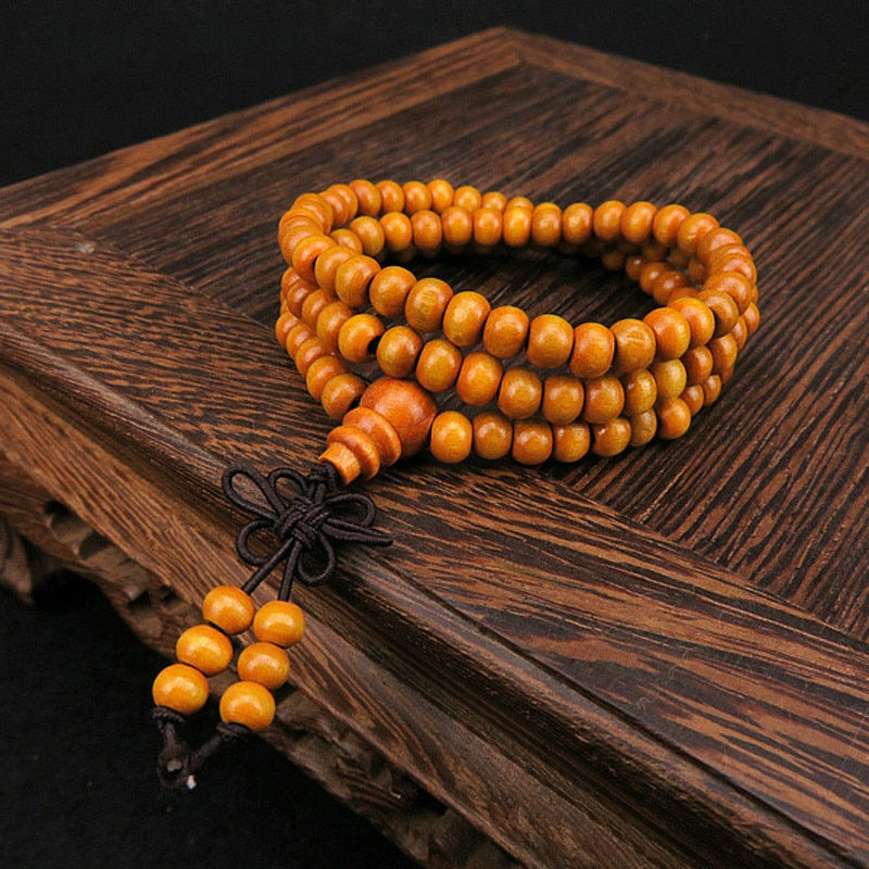 Miniatura: 6mm Natural Sandalwood Buddhist Buddha Meditation 108 Beads Wood Prayer Bead Ma