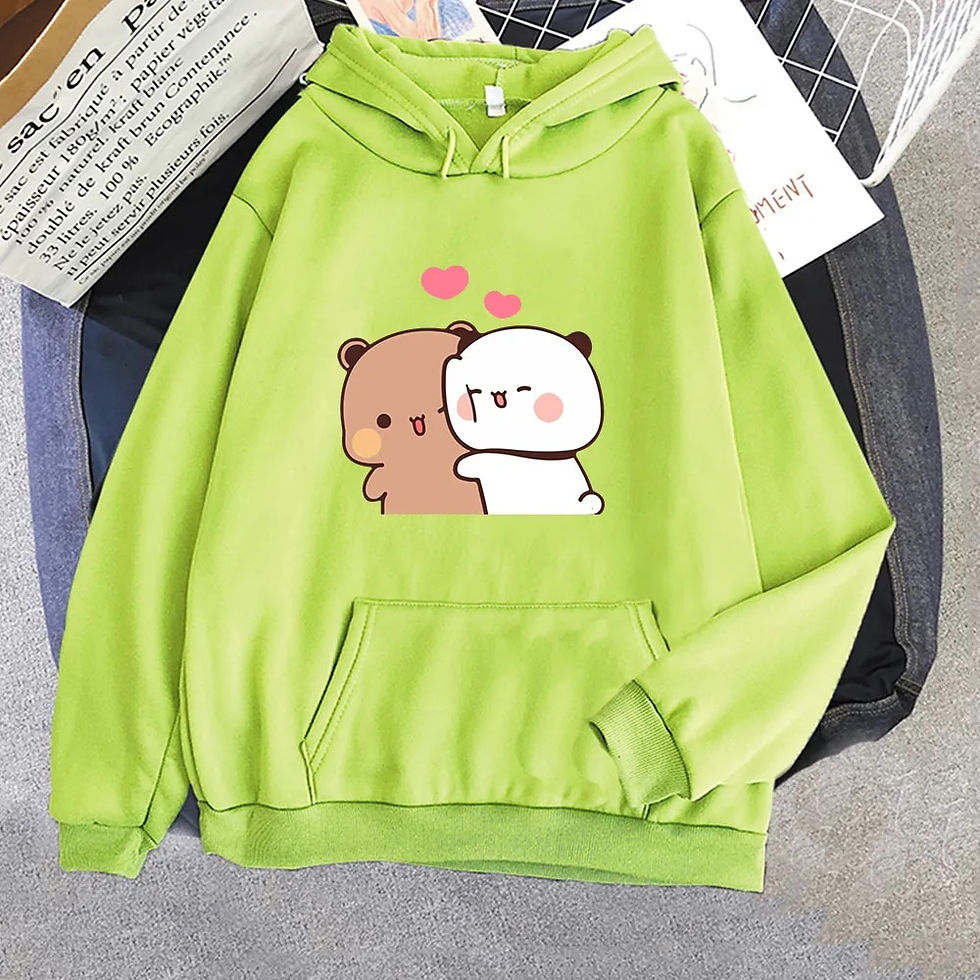 Thumbnail: Cartoon Panda Bubu And Dudu Women Plus Size Hoodie Sweatshirt Kawaii Harajuku R