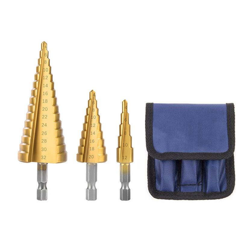 थंबनेल: Step Drill Bit Saw Drill Bit Set Titanium Milling Cutter 4-12 4-20 4-32mm 3 6 8