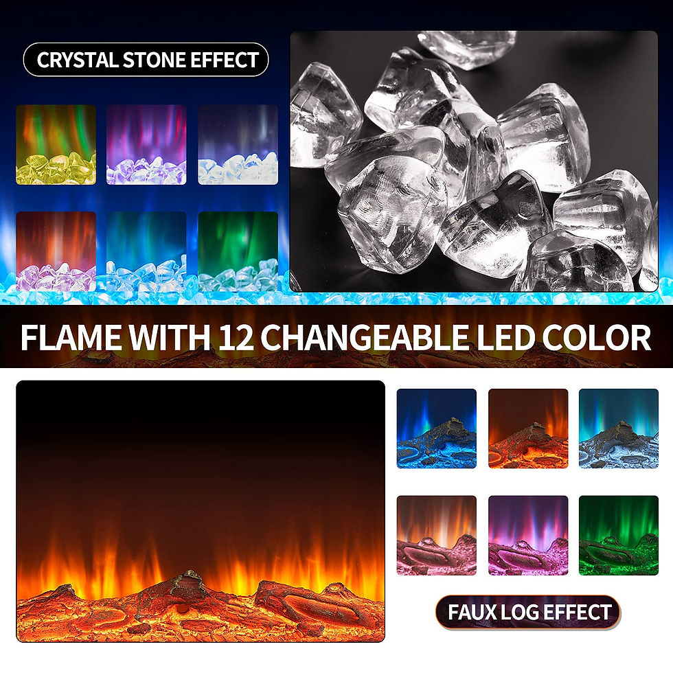 Thumbnail: 50&60 inches Electric Fireplace, Recessed and Wall Mounted Fireplaces with 12