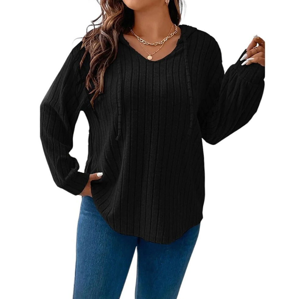 Miniatura: Large Size Tops Women Long Sleeve Loose Hooded Plus Size T -shirt Tee 2023 Autu