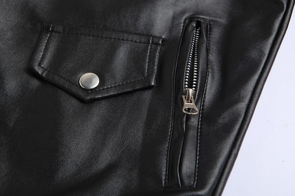 Thumbnail: Boutique Punk Men PU Leather Jacket Motorcycle Fashion Slim Fit Leather Coat