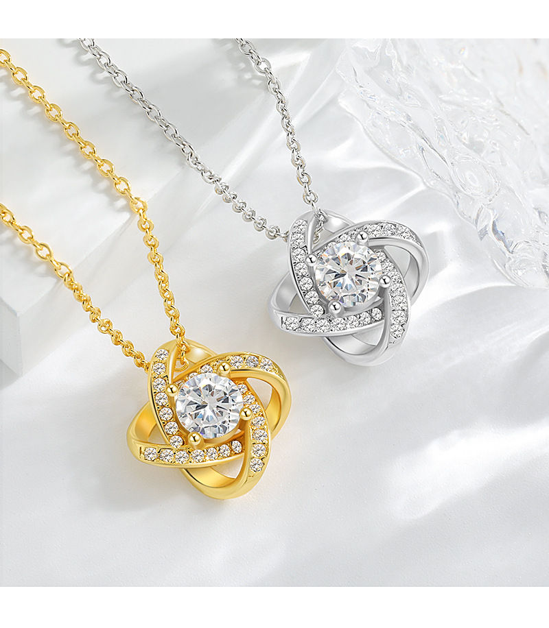Thumbnail: Heart Of Eternity Pendant Clavicle Chain Necklace