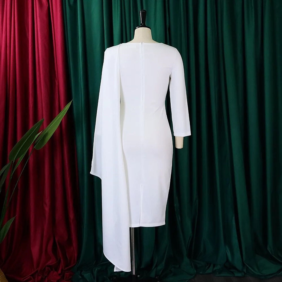 Thumbnail: Plus Size Dress for Women Elegant Chic long sleeve Midi Dress 2023 Autumn Winte