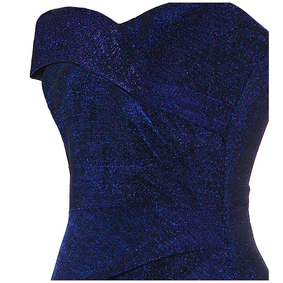 Thumbnail: Angel-fashions Women's Pleated Off Shoulder Elegant Slit Formal Party Gown