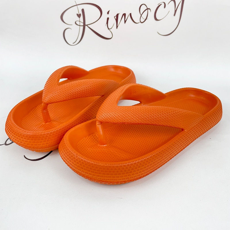 Thumbnail: Rimocy Soft Sole EVA Women's Flip Flops 2023 Summer Beach Non-slip Cloud Slippe