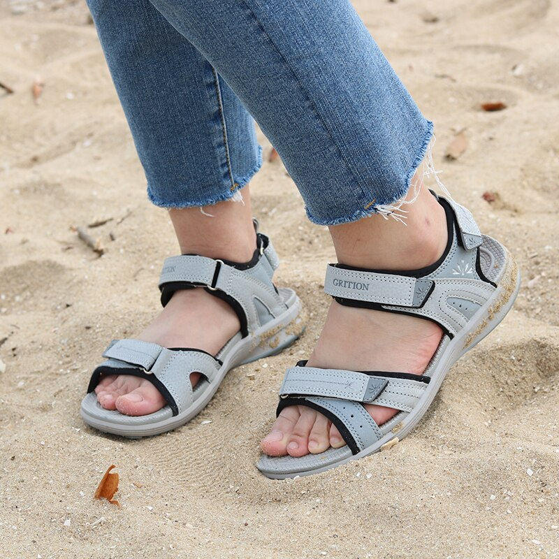 Thumbnail: GRITION Women Sandals Flat Heels Fashion High Quality Female Shoes Outdoor