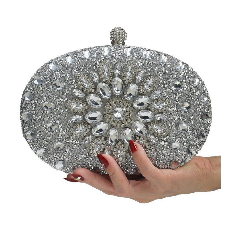 Thumbnail: Women Dinner Bag Fashion New Sunflower Inlaid Diamond Banquet Hand Bag Dress Ev