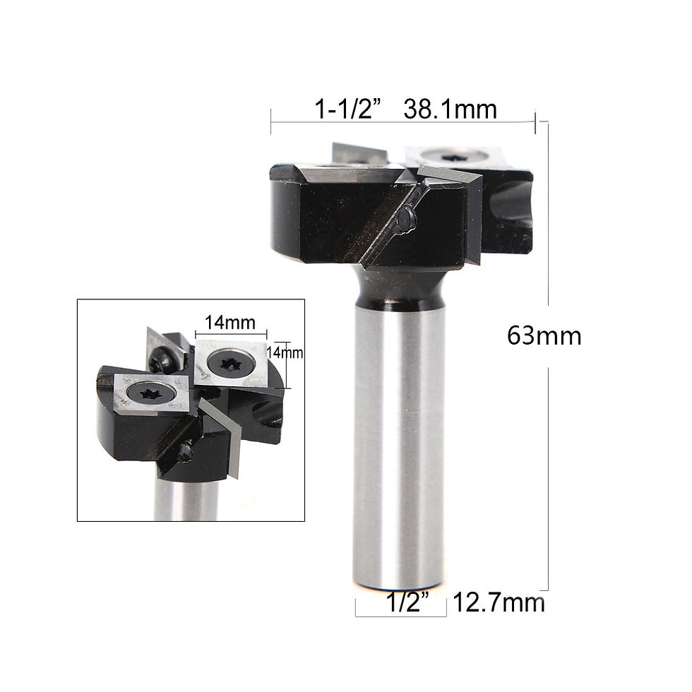 Thumbnail: 2-Flute Wood Planer Bit 38.1mm Cutting Diameter 6 8 12 mm Shank Spoilboard Surf