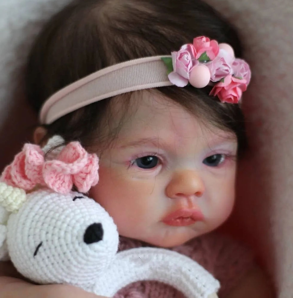 Thumbnail: 45cm Whole Body Silicone Viny Meadow Bebe Reborn Girl With Rooted Hair Handmade