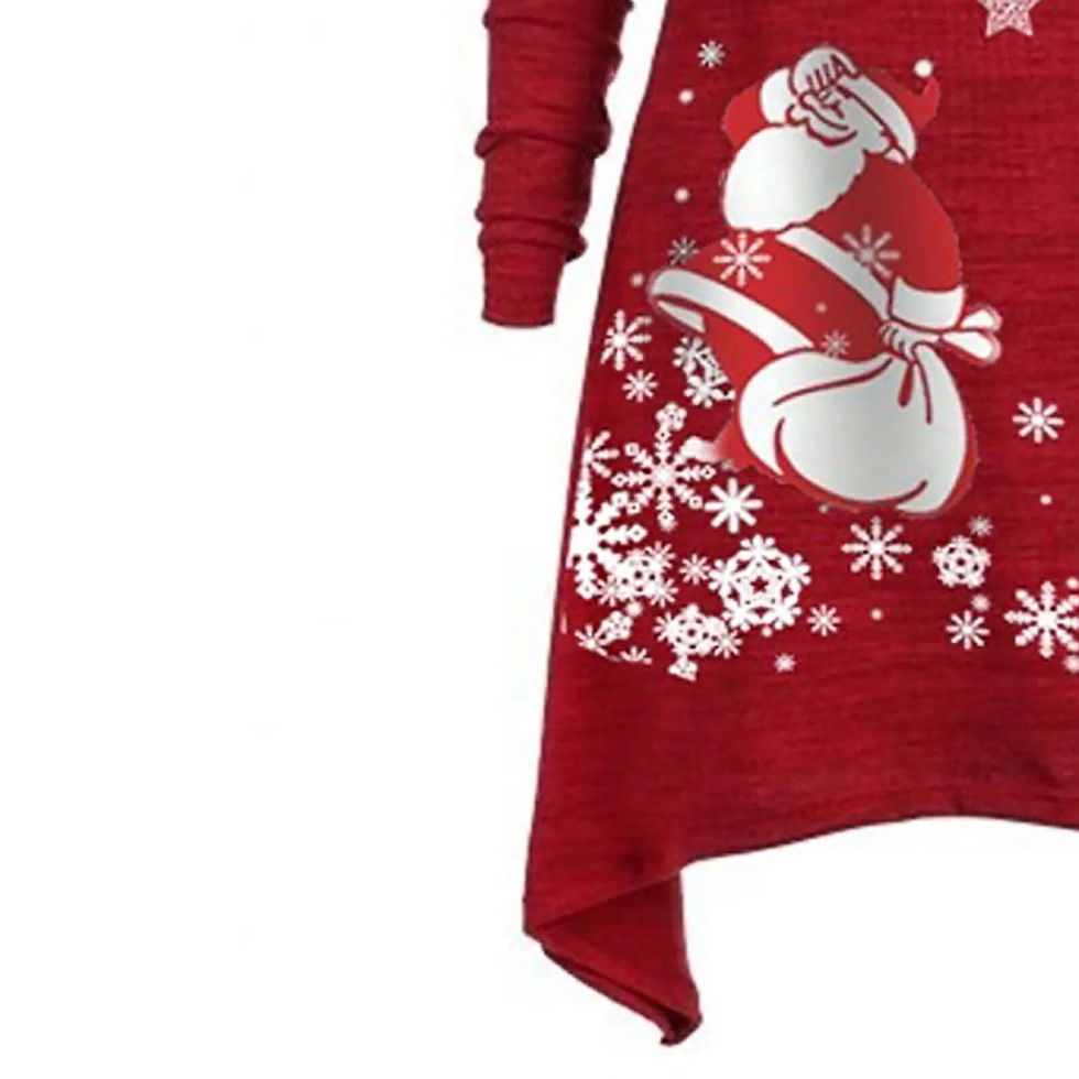 Thumbnail: Plus Size Women's Christmas Dress, Sling Strap Christmas Holiday Dress, Snowfla