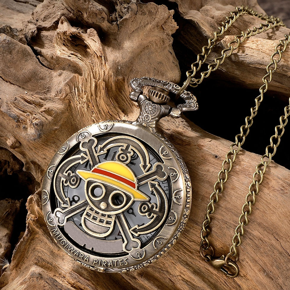 Миниатюра: Exquisite Famous Anime Yellow Hat Hollow Carved Quartz Pocket Watch Necklace Pe