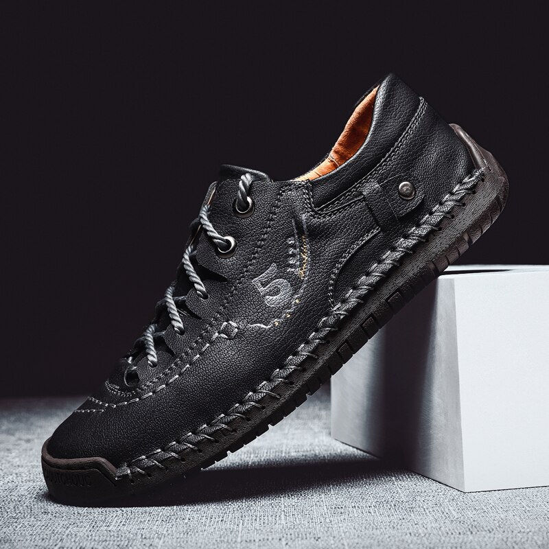 Thumbnail: New Men Leather Casual Shoes Outdoor Comfortable High Quality Fashion Soft Homm