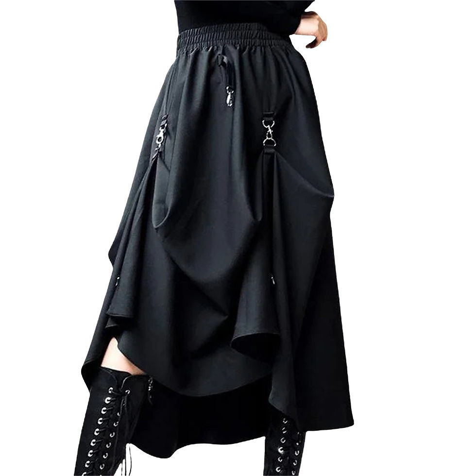 Thumbnail: Y2k Harajuku Irregular Cargo Skirts Women High Waist Pleated Skirts Gothic Dark