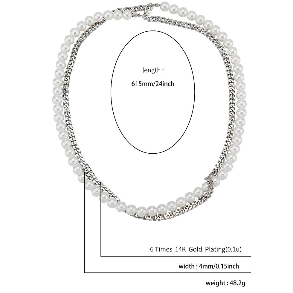Thumbnail: JINAO 2021 Fahion High Quanlity Double Layer Fashion Freshwater Pearl Necklace
